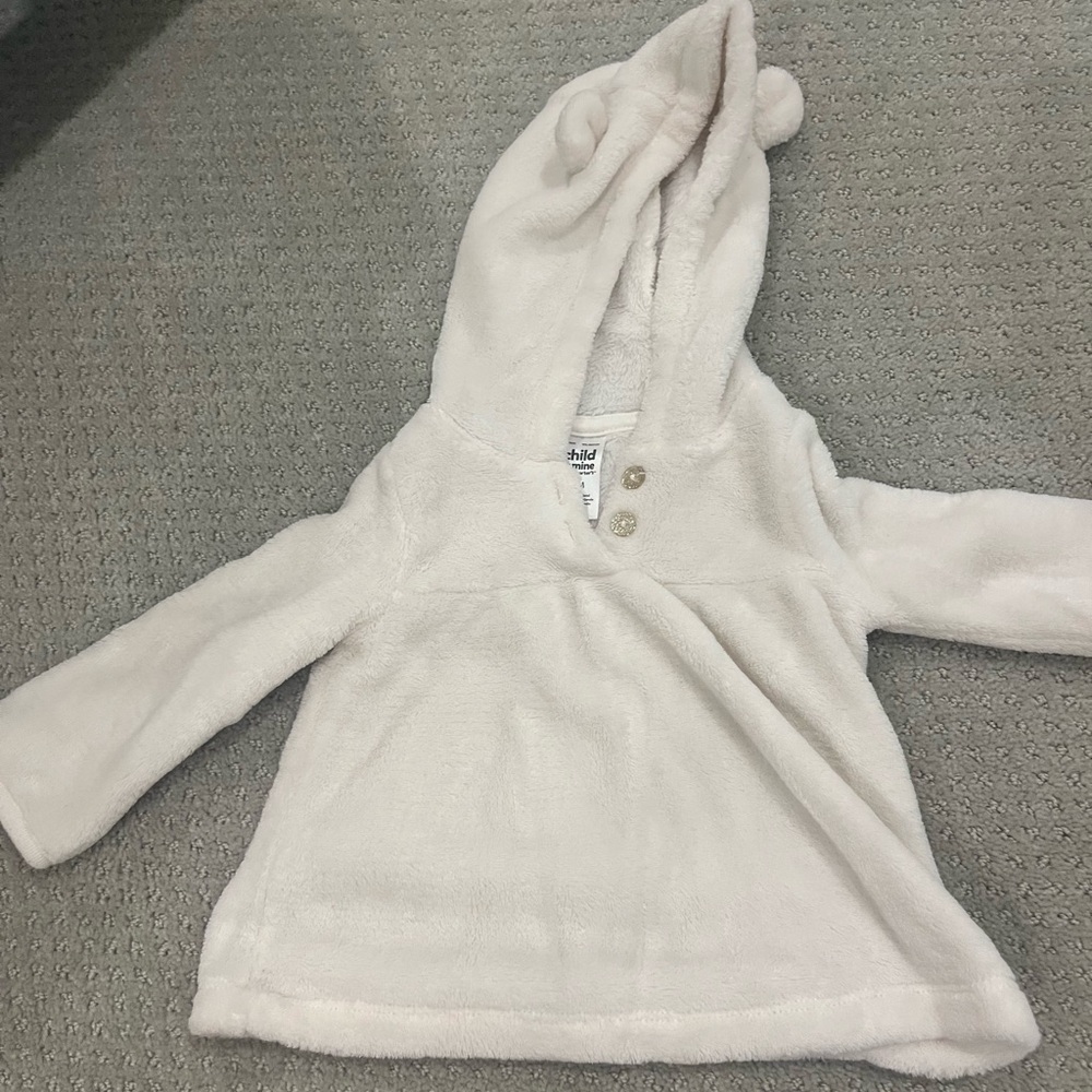 Carter's White Fleece Baby Jacket with Hood